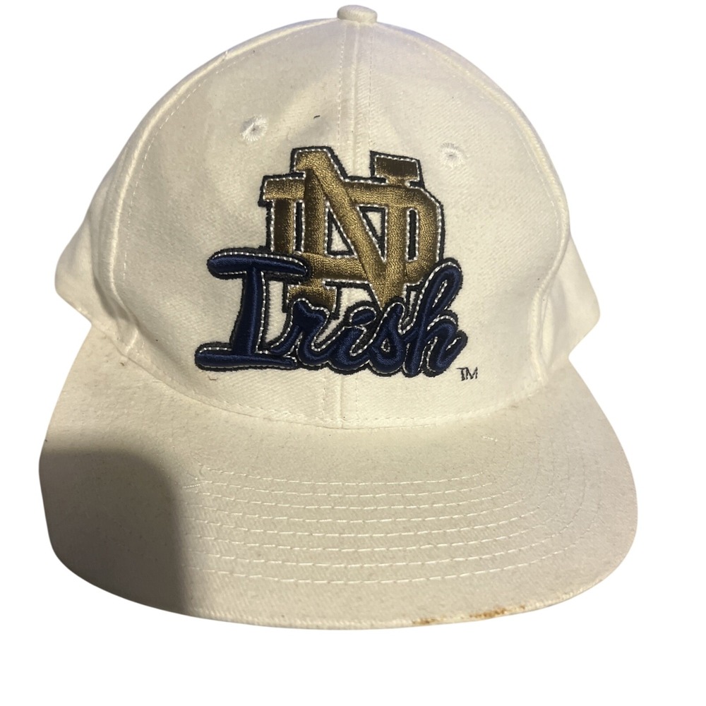 Vintage 90s Spell Out University‎ of Notre Dame Volleyball Snapback Hat Cap USA
